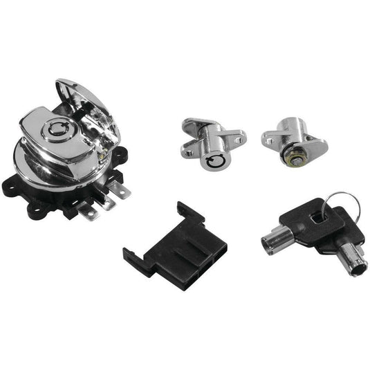 Bikers Choice Ignition Switch and Saddlebag Lock Kit For - 78404 Chrome