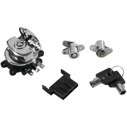 Bikers Choice Ignition Switch and Saddlebag Lock Kit For - 78404 Chrome