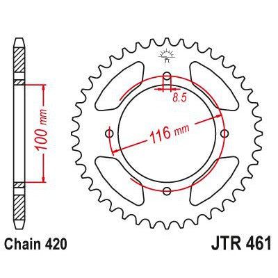 Load image into Gallery viewer, JT Sprockets Rear Steel Sprocket 54 Tooth 54T 420 Chain JTR461.54
