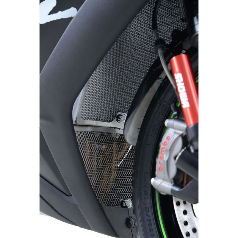 Load image into Gallery viewer, R&amp;G Racing Black Aluminum Radiator Guard For 2015-2019 Kawasaki Ninja ZX10R ZX1000
