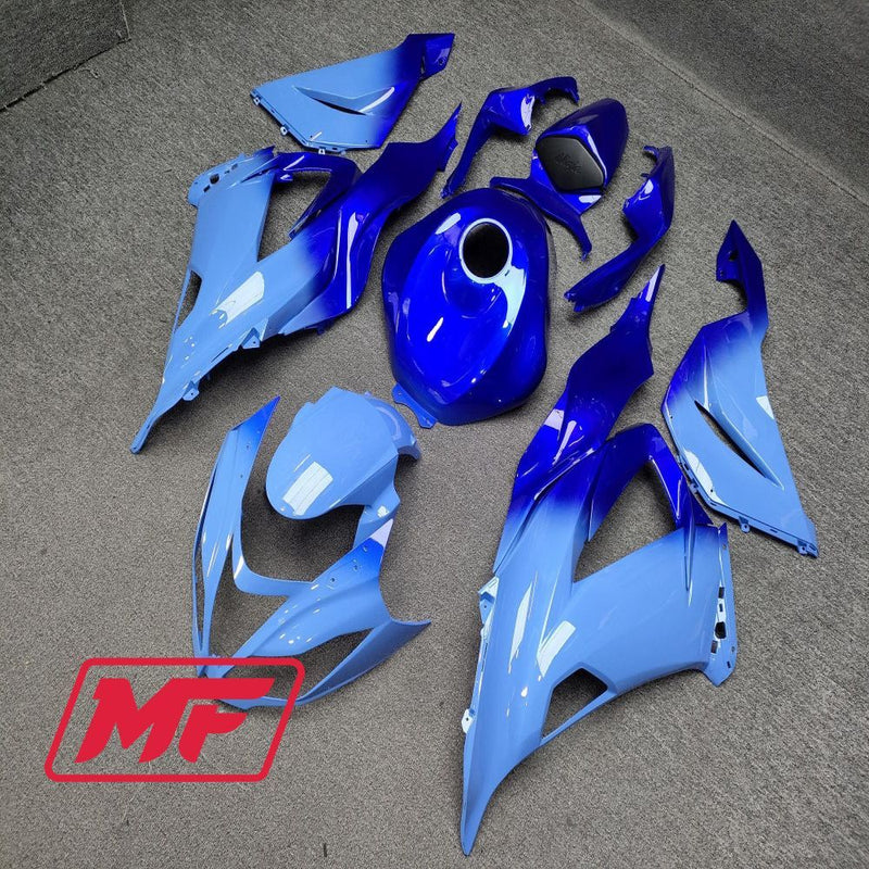 Load image into Gallery viewer, Monster Fairings Full Kit Kawasaki ZX-6R 19-23 Gloss Blue Gradient + Windshield + Gas Tank Cover

