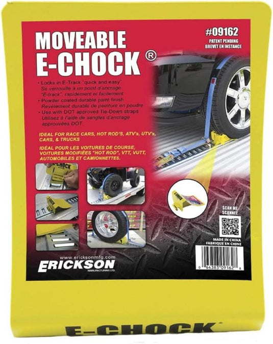 E-Chock Wheel Chocks with 5-Foot Metal Mounting Tracks, Yellow and Gray, Set of 2