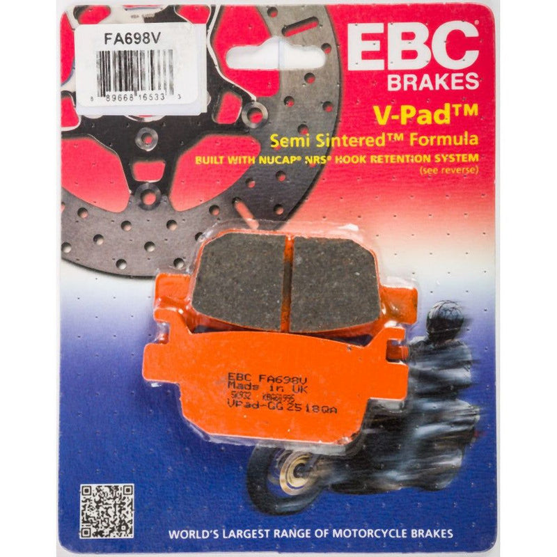Load image into Gallery viewer, EBC 1 Pair V-Pad Semi-Sintered Touring Brake Pads MPN FA698V

