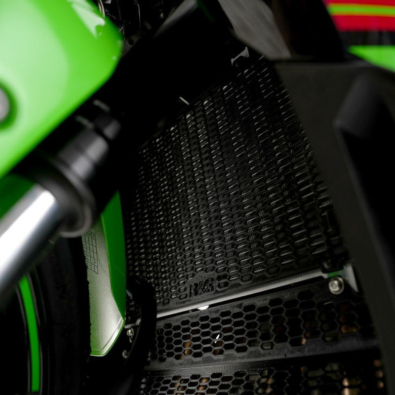 Load image into Gallery viewer, R&amp;G Racing Matt Black PRO Radiator Guard For 2023-2024 Kawasaki Ninja ZX4R ZX400 ABS SE
