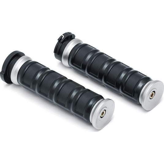 Kuryakyn Dillinger Grips for V-Twin Dual Cable Silver
