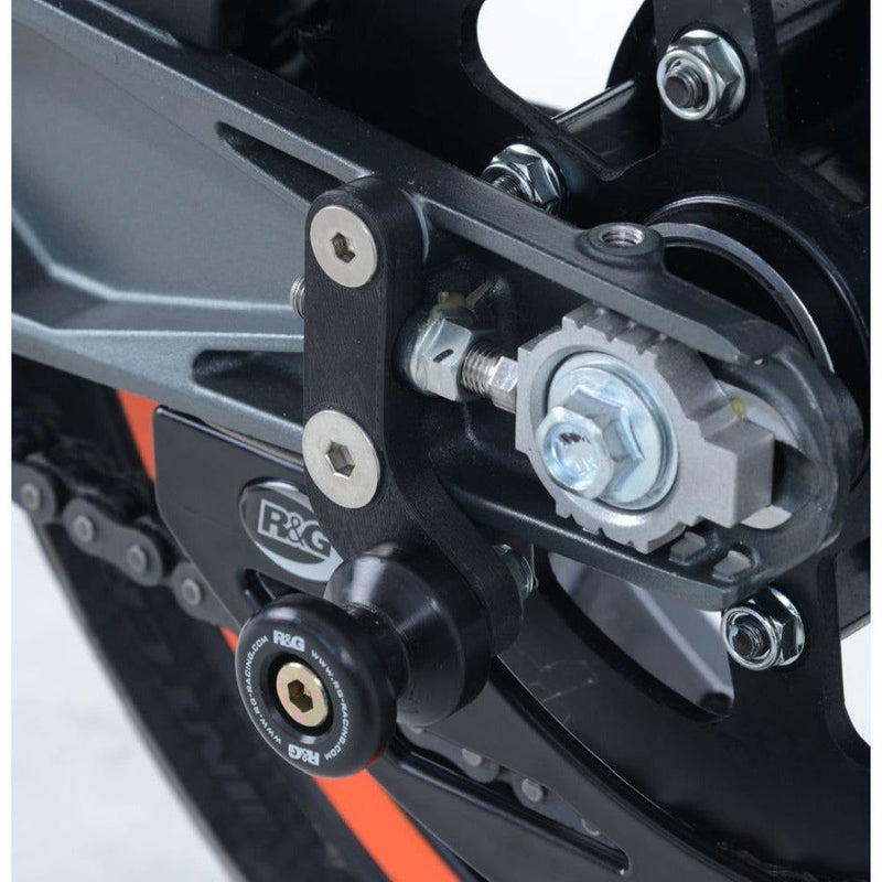 Load image into Gallery viewer, R&amp;G Racing Orange Cotton Reels Offset For 2017-2023 KTM 125 Duke
