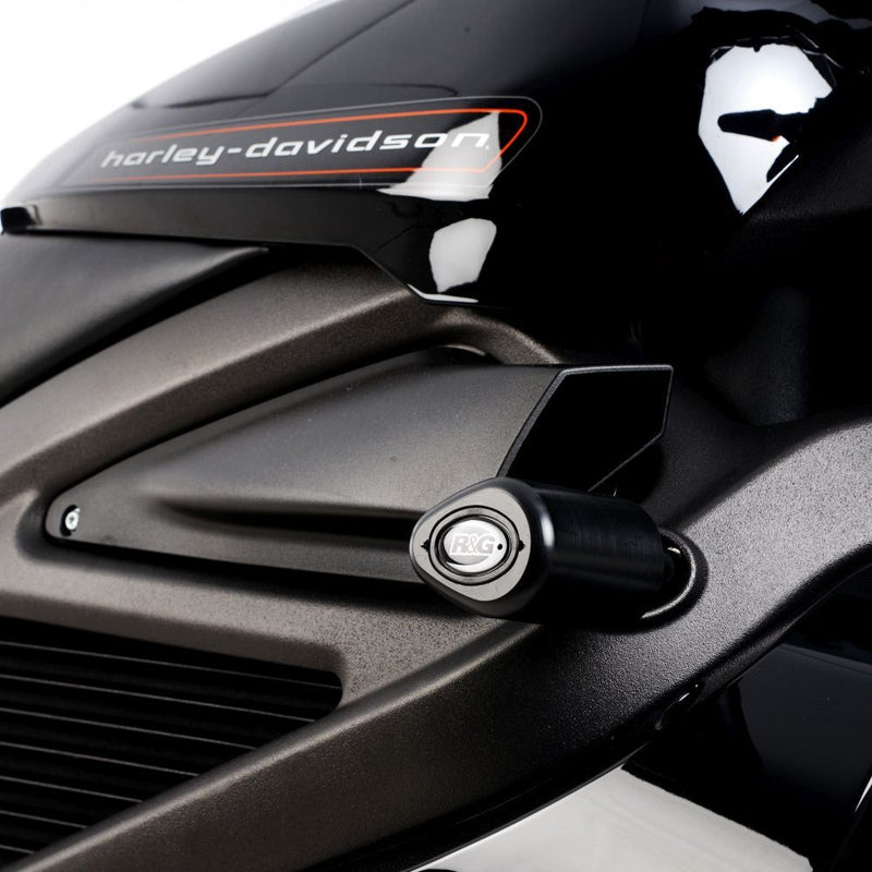 Load image into Gallery viewer, R&amp;G Racing Black Aero Style Crash Protection Bobbins For 2020-2022 Harley-Davidson LiveWire ELW
