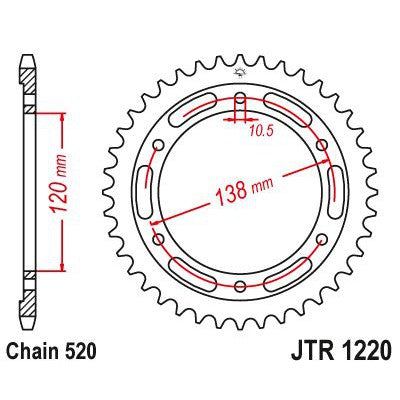 Load image into Gallery viewer, JT Sprockets Rear Steel Sprocket 36 Tooth 36T 520 Chain JTR1220.36
