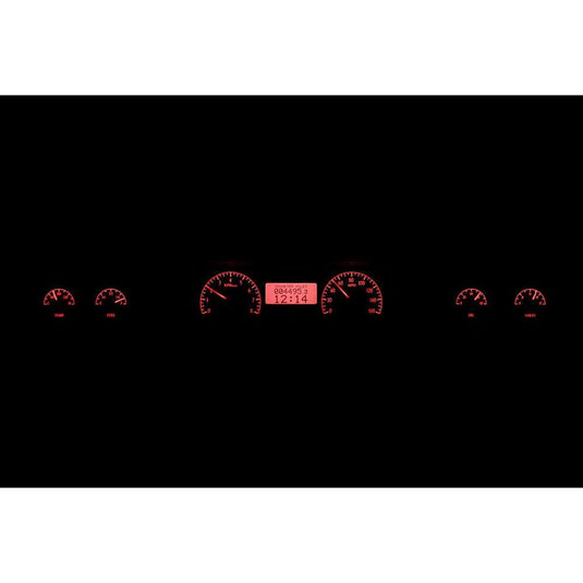 Dakota Digital 1973-1977 Chevrolet Malibu/Monte Carlo/El Camino/GMC Sprint VHX Silver Red Display Square Gauge Kit VHX-73C-MAL-S-R