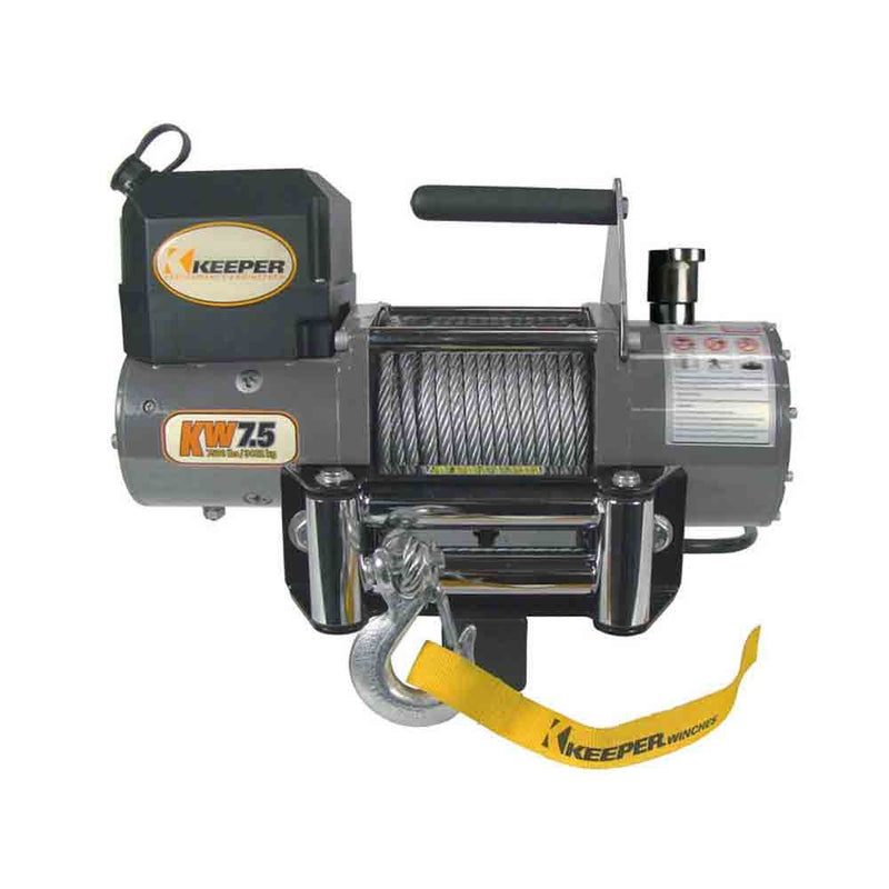 Load image into Gallery viewer, Keeper (KW75122RM) KW7.5RM Rapid Mount Wire Rope Winch, 7,500 lbs. Single Line Pull Capacity
