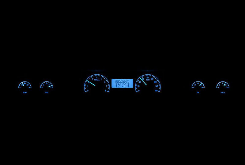 Load image into Gallery viewer, Dakota Digital 1973-1977 Chevrolet Malibu/Monte Carlo/El Camino/GMC Sprint VHX Black Blue Display Square Gauge Kit VHX-73C-MAL-K-B
