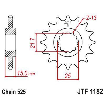 JT Sprockets Front Steel Sprocket 14 Tooth 14T 525 Chain JTF1182.14