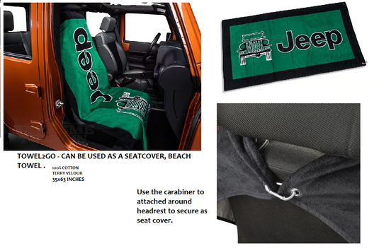 Towel2Go Beach TowelsGreen Jeep