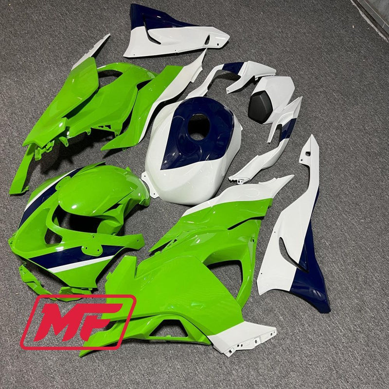 Load image into Gallery viewer, Monster Fairings Full Kit Kawasaki ZX-6R 2024 Green Black White + Windshield + Gas Tank Cover
