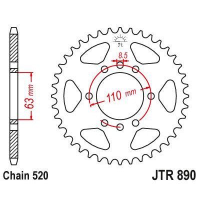 Load image into Gallery viewer, JT Sprockets Front Steel Sprocket 42 Tooth 42T 520 Chain JTR890.42zbk
