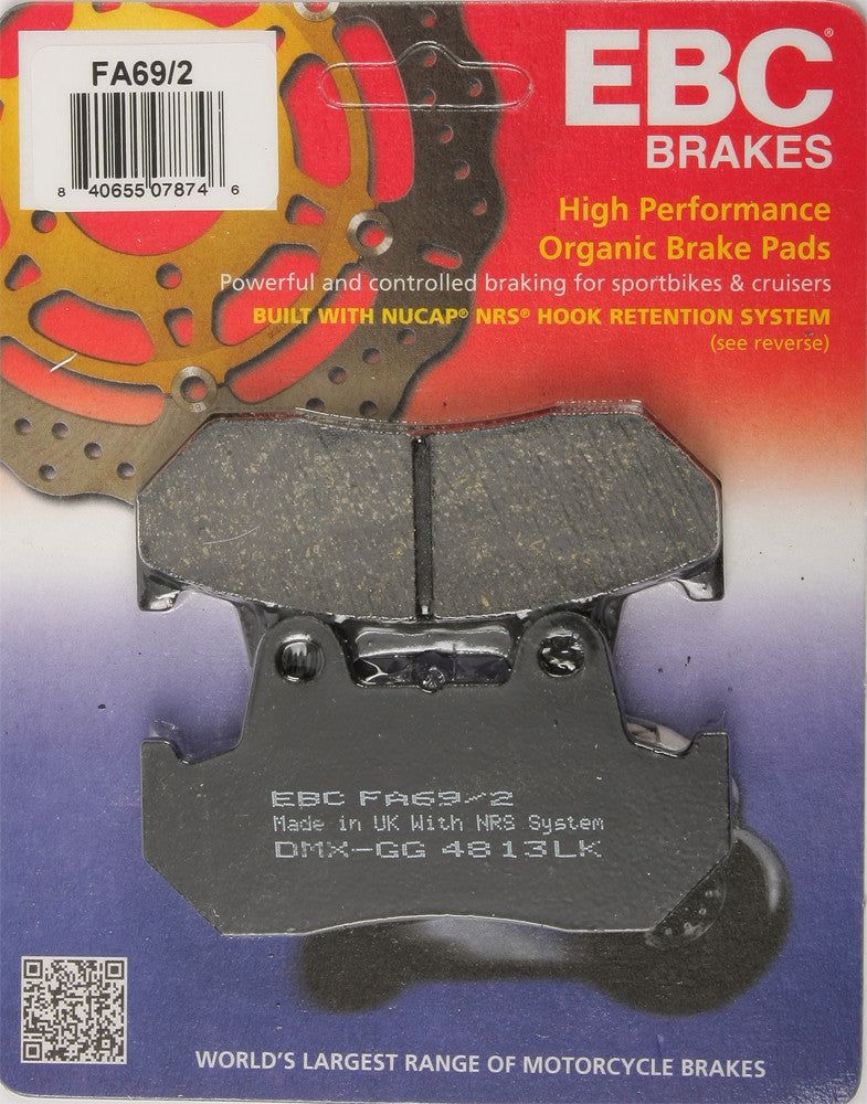 Load image into Gallery viewer, EBC 1 Pair Premium SFA Organic OE Replacement Brake Pads MPN FA69/2
