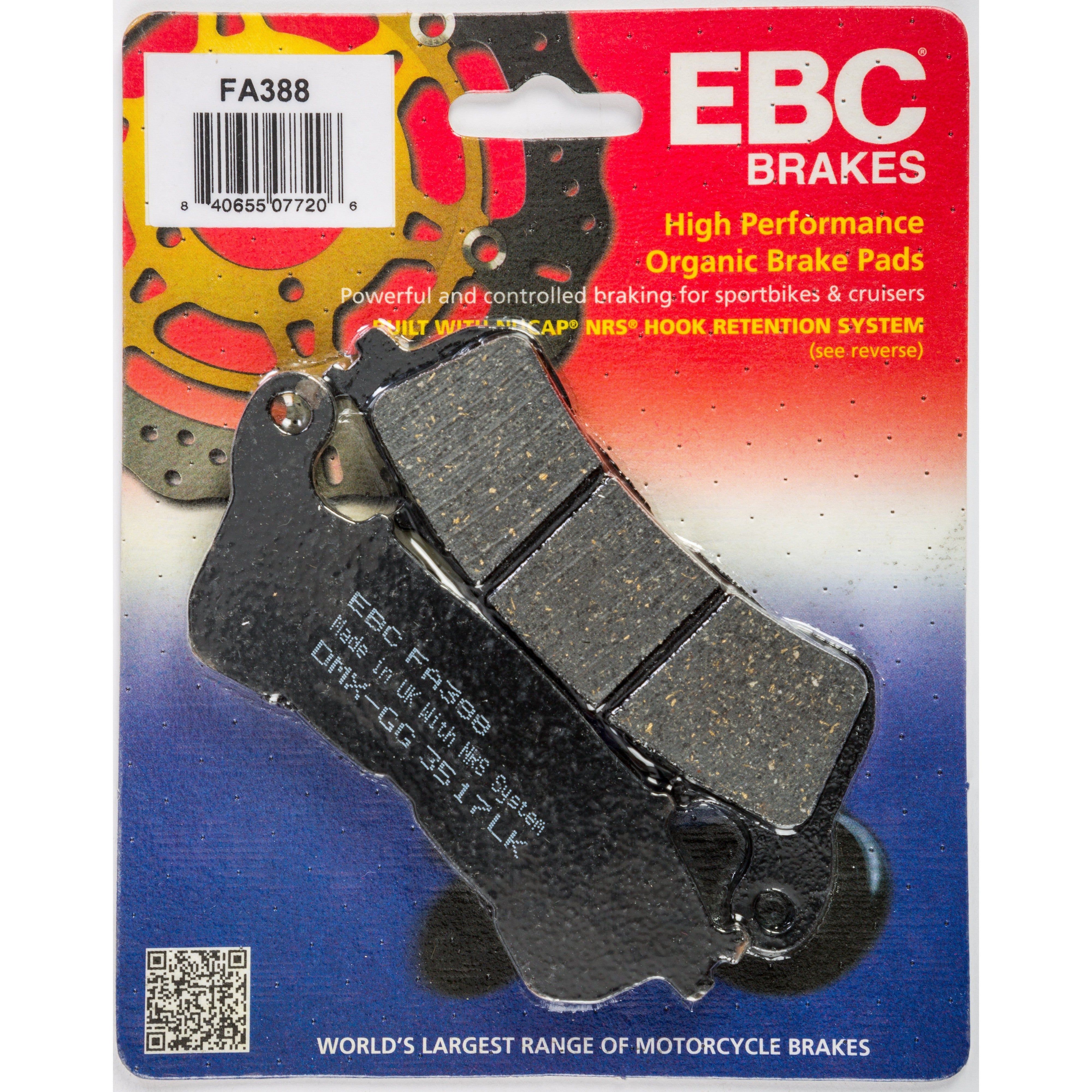 EBC 1 Pair Premium SFA Organic OE Replacement Brake Pads MPN FA388