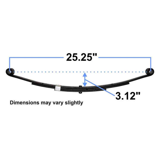 Double Eye Trailer Leaf Spring - 25 Inch - 1,000 lbs.