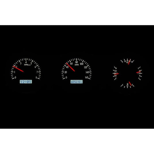 Dakota Digital 1962-1963 Ford Fairlane VHX Silver White Display Gauge Kit VHX-62F-FAR-S-W