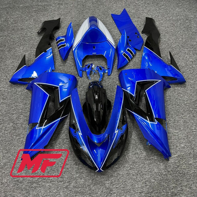 Load image into Gallery viewer, Monster Fairings Full Kit Kawasaki ZX-10R 06-07 Baby Blue and Black + Windshield + Gas Tank Cover
