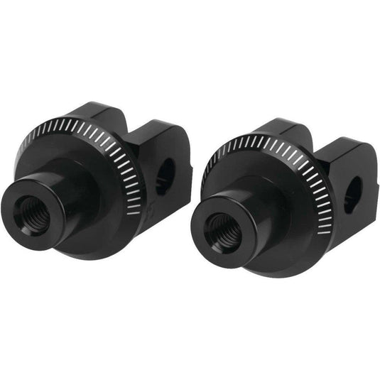 Puig Adventure Footpeg Adaptors Black Front - 7200N