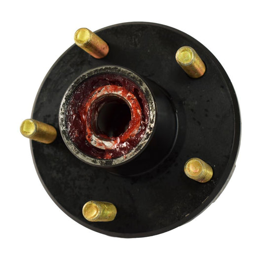 Pre-Grease-Packed Trailer Hub Assembly - 5 On 4-1/2" Bolt Circle, 1,250lb Capacity For 1" Straight Spindle - Includes Bearings, Seal, Nuts, Cap & Cotter Pin