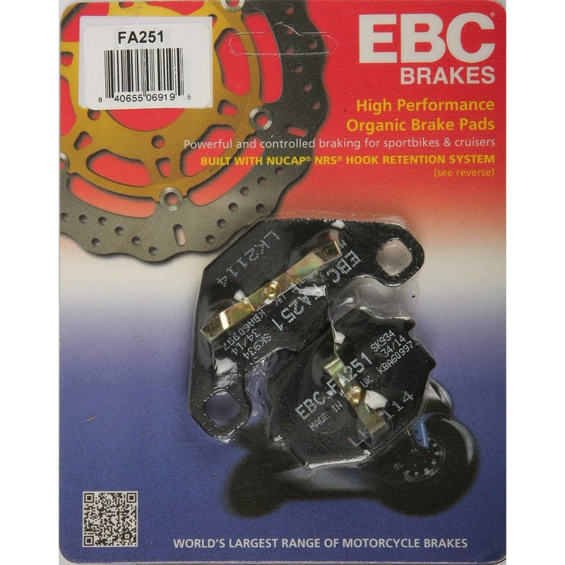 Load image into Gallery viewer, EBC 1 Pair FA Series Organic Replacement Brake Pads MPN FA251
