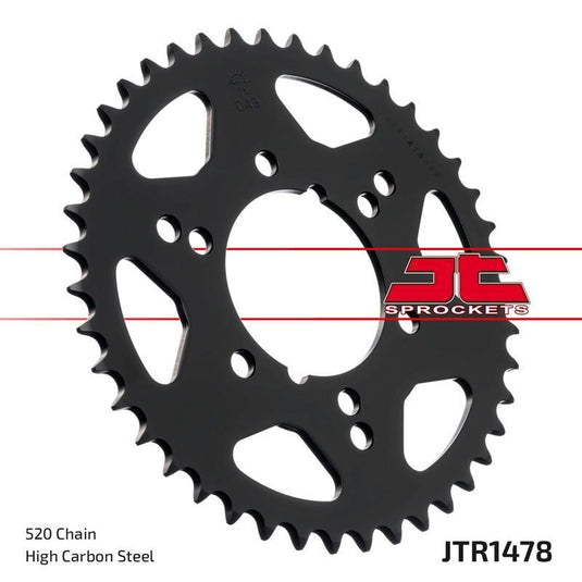 JT Sprockets Rear Steel Sprocket 40 Tooth 40T 520 Chain For Polaris Trail Blazer 250 1994 JTR1478.40