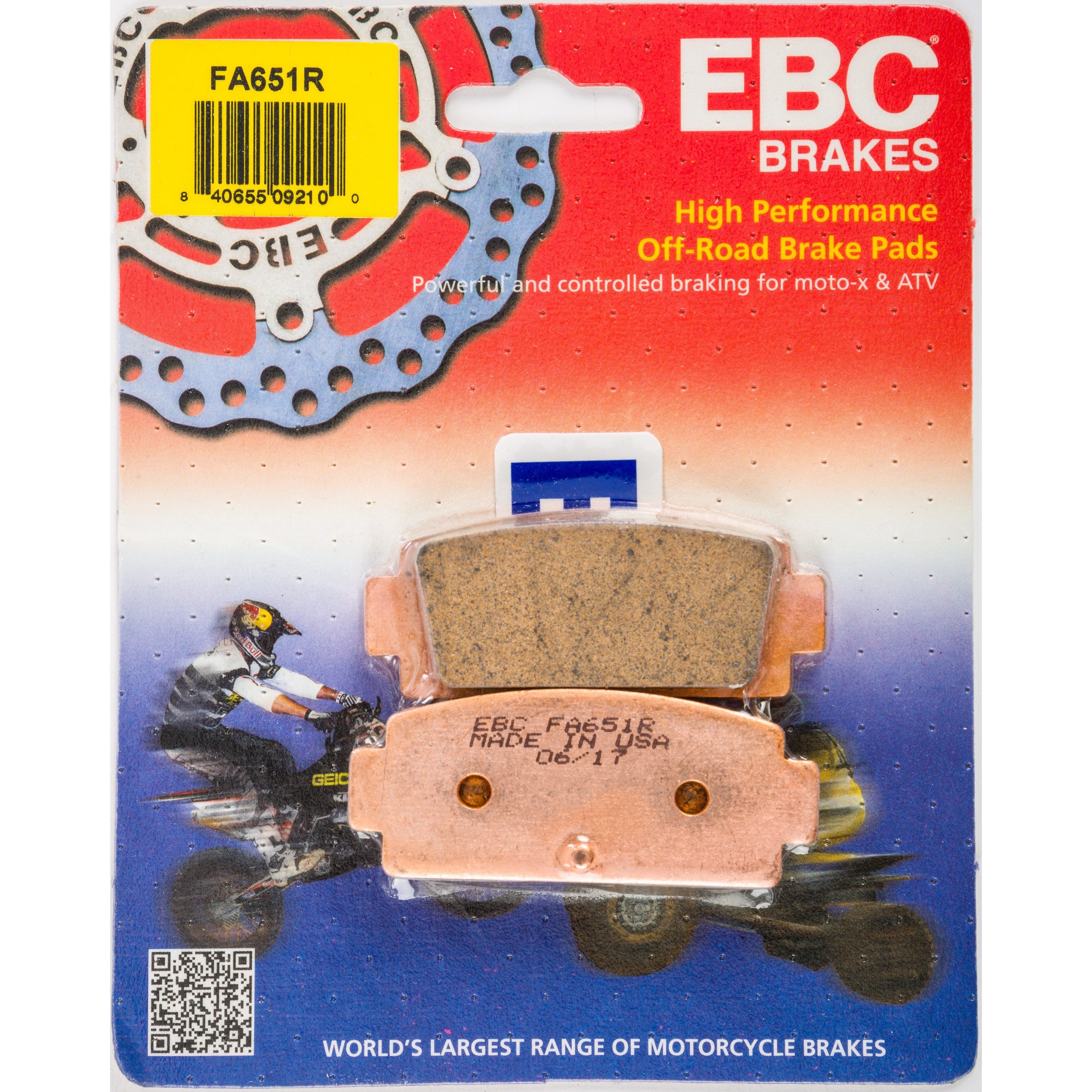 EBC 1 Pair Sintered R Series Heavy-Duty Brake Pads MPN FA651R