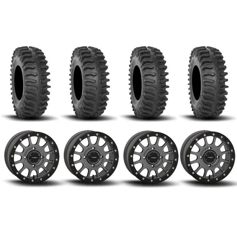 Load image into Gallery viewer, System 3 SB-5 Beadlock Gun Metal Grey 15" Wheels And XT400 Tires [33x10R-15]

