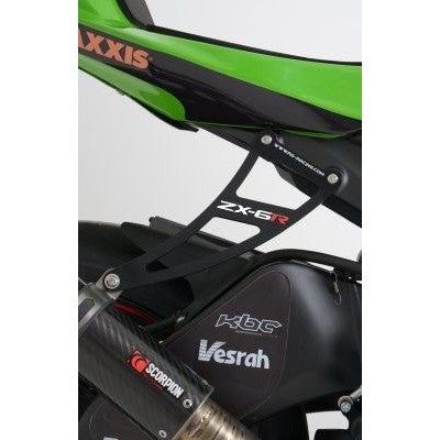 Load image into Gallery viewer, R&amp;G Racing Black Exhaust Hanger For 2009-2012 Kawasaki Ninja ZX6R ZX600R
