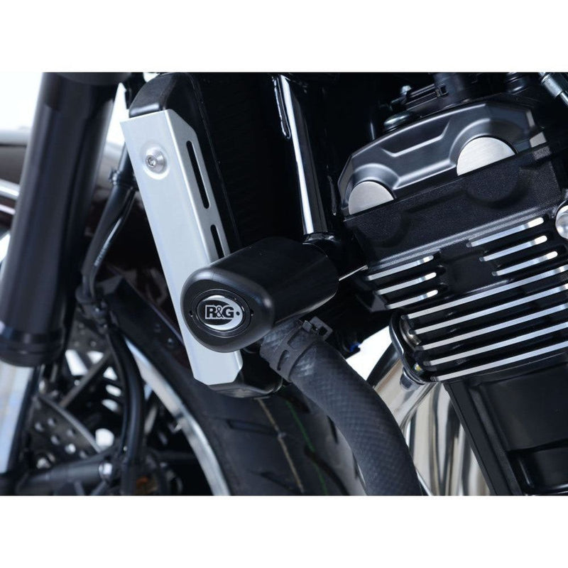 Load image into Gallery viewer, R&amp;G Racing Black Aero Style Crash Protection Bobbins For 2018-2024 Kawasaki Z900RS
