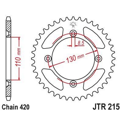 JT Sprockets Rear Steel Sprocket 50 Tooth 50T 420 Chain For Honda CRF150R 7,8,9,A,B,C,D,E,F,G,H,J,K 2007-19 JTR215.50