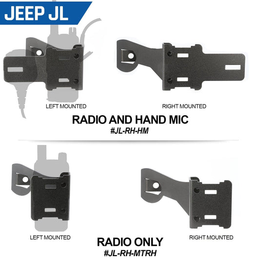 Rugged Radios Handheld Radio Grab Bar Mount for Jeep JK JKU and JL - Fits R1 / V3 / GMR2 / GMR2 PLUS / RH-5R radios