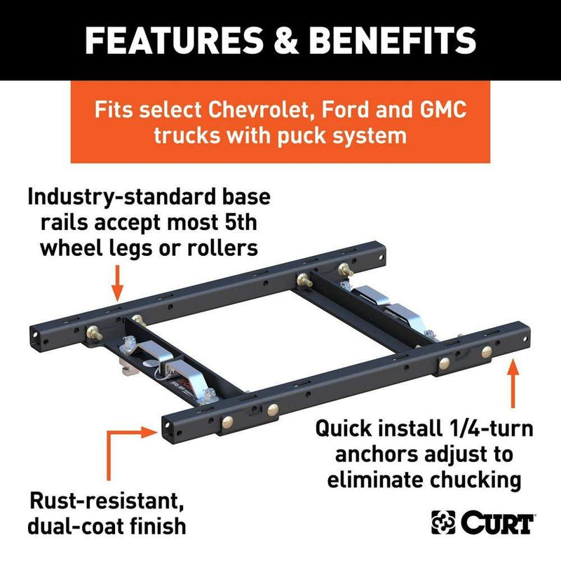 Load image into Gallery viewer, CURT OEM Puck System 5th Wheel Adapter fits 2020-Current GM 2500/3500 &amp; 2011-Current Ford Super Duty Equipped With OEM Under-Bed Prep Package
