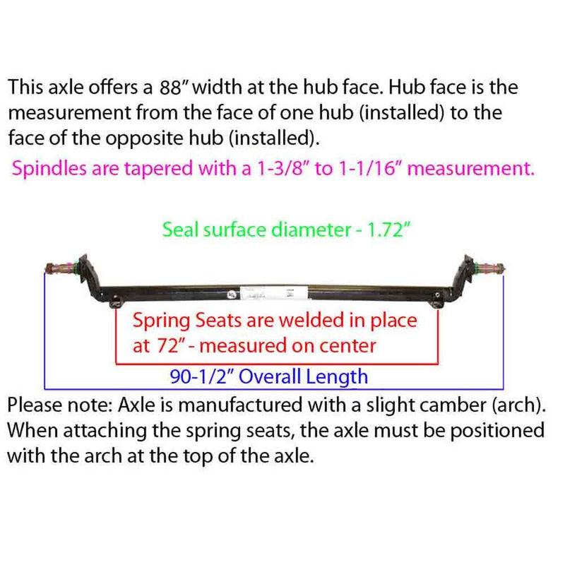 Load image into Gallery viewer, 3,500 lb. Drop Axle Tube with 88 Inch Hub Face
