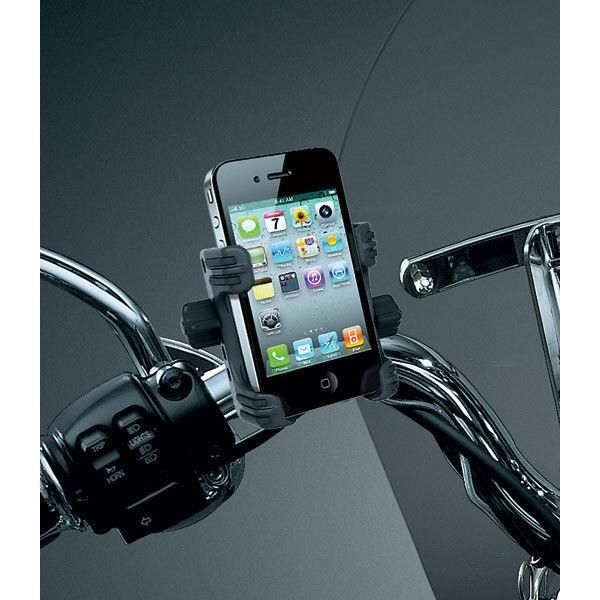 Load image into Gallery viewer, Kuryakyn Black Standard Handlebar Device Cell Phone GPS Mount Harley Touring
