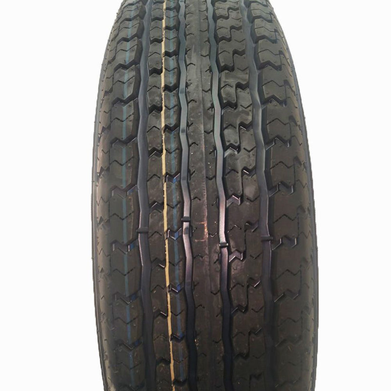 Load image into Gallery viewer, 15&quot; Trailer Wheel &amp; Tire Assembly, ST225/75R15, Black Modular Style Rim, 6 Holes on 5.5&quot; Circle
