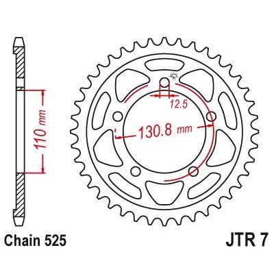 Load image into Gallery viewer, JT Sprockets Rear Steel Sprocket 44 Tooth 44T 525 Chain JTR7.44
