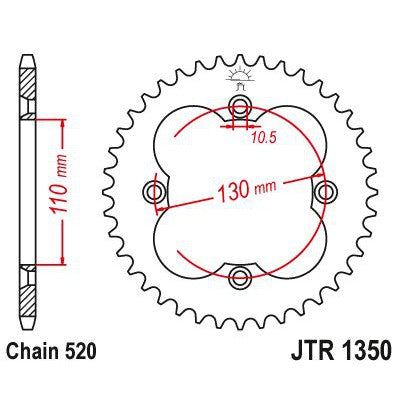 Load image into Gallery viewer, JT Sprockets Rear Steel Sprocket 40 Tooth 40T 520 Chain JTR1350.40
