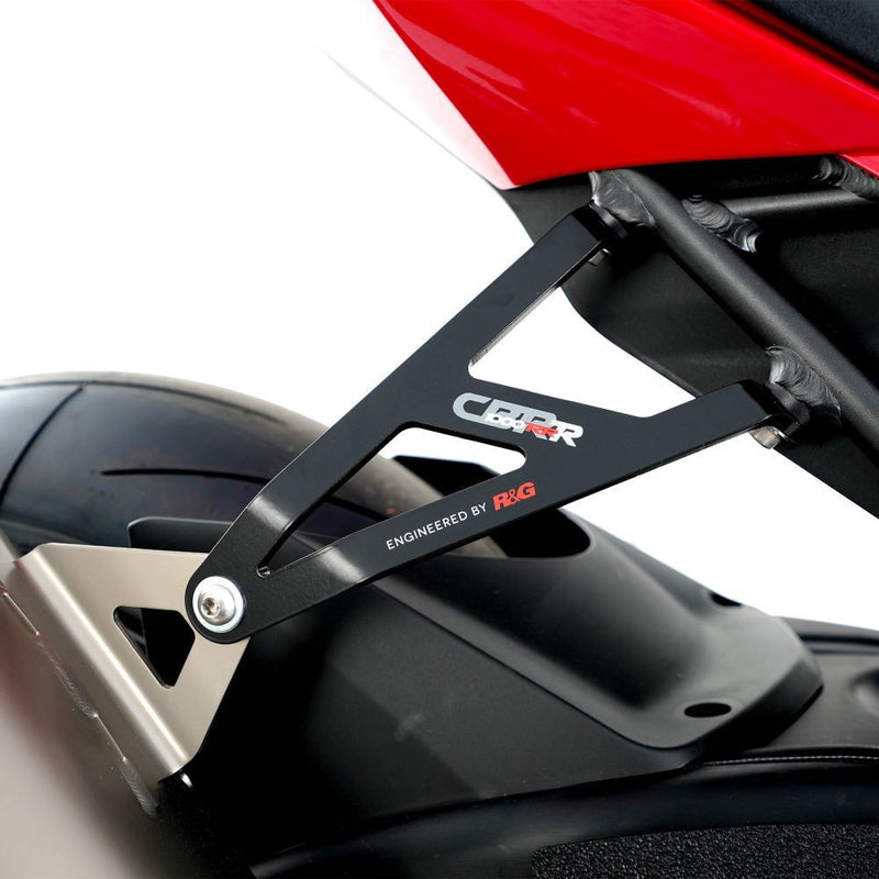 Load image into Gallery viewer, R&amp;G Racing Black Exhaust Hanger For 2021-2023 Honda CBR1000RR-R Fireblade SP CBR10SPM
