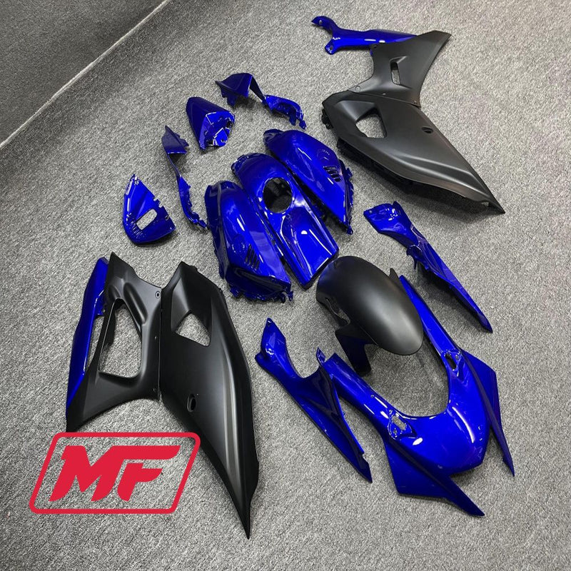 Load image into Gallery viewer, Monster Fairings Full Kit Yamaha R7 21-23 Matte Blue and Black + Windshield + Gas Tank Cover
