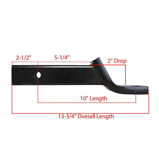 Rigid Hitch Ball Mount Assembly for 2