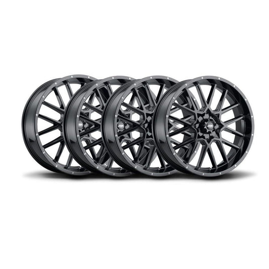 ITP Set of Four Storm Series Hurricane Wheels Matte Black 20x6.5 4/156 4+2.5