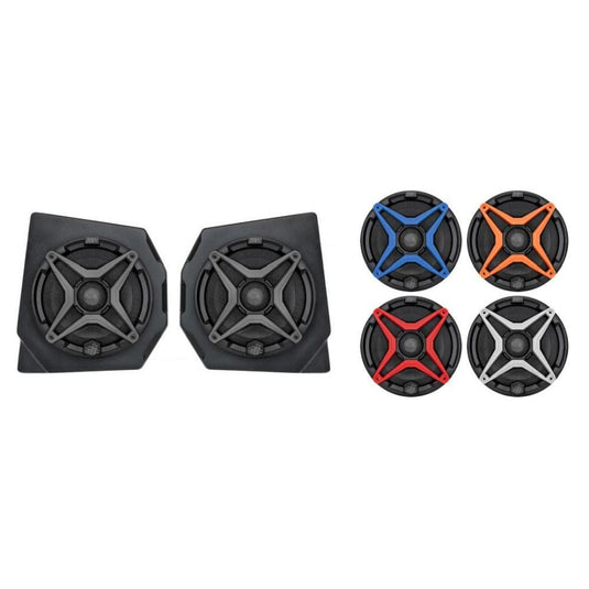 SSV Works Front 6.5" Speaker Pods With Orange Grilles For Can-Am Defender HD10 18-22