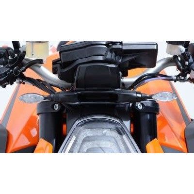 R&G Racing Black Front Indicator Adapter Kit For 2014-2023 KTM 1290 Super Duke R