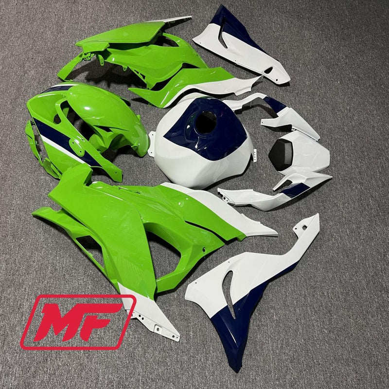 Load image into Gallery viewer, Monster Fairings Full Kit Kawasaki ZX-6R 2024 Green Black White + Windshield + Gas Tank Cover
