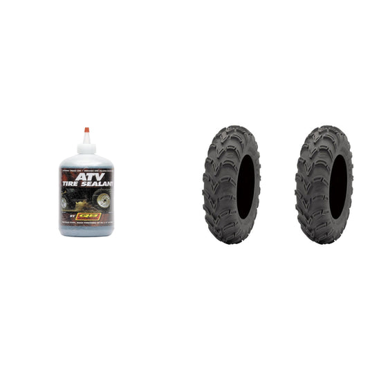 Set of 2 ITP Mud Lite AT Front/Rear Tires 25x10-12 6-ply with QUADBOSS Sealant
