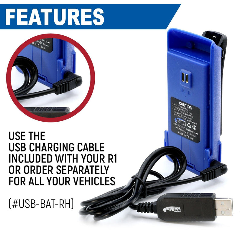 Load image into Gallery viewer, Rugged Radios R1 Handheld Radio High Capacity Battery and Belt Clip BAT-R1-XL

