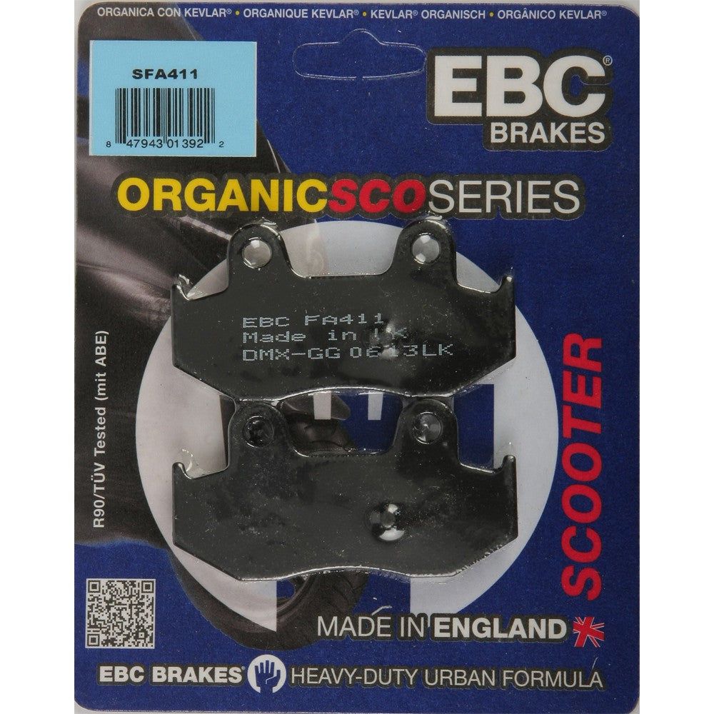 EBC 1 Pair SFA Organic Brake Pads For Suzuki Burgman 400 AN400 2003-2006 SFA411